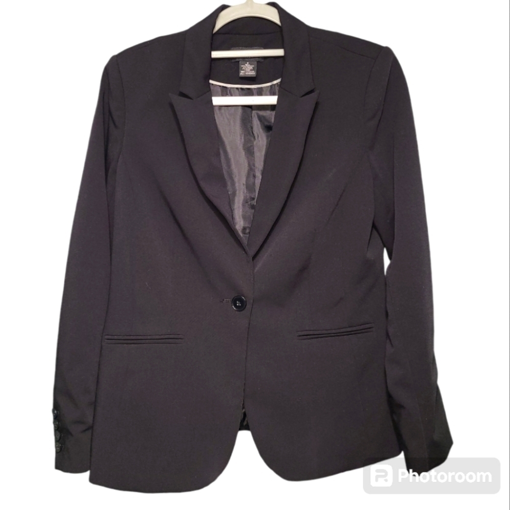 Liz Claiborne Career Black Women's‎ One Button Blazer Size 8